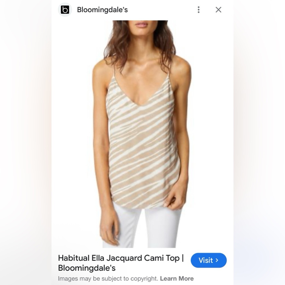 Habitual Ella Jacquard Cami Top - Tan and White